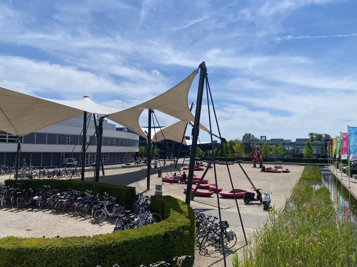 Pedestrian area and public space at the University of Twente campus.